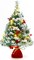 Mini Christmas Pine Tree Indoor Tabletop (	White,red) 13.78"D x 13.78"W x 21.65"H